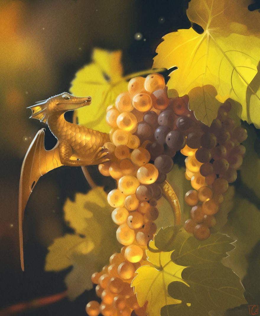 Fruit Dragons By Russian Artist Alexandra Khitrova