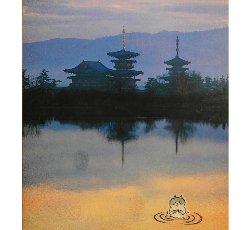 I Add Lazy Cats Stickers To Japanese Postcards