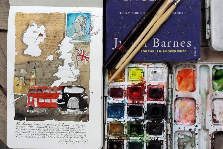 I Capture My Memories Of Countries I've Visited By Drawing Maps In My Notebooks