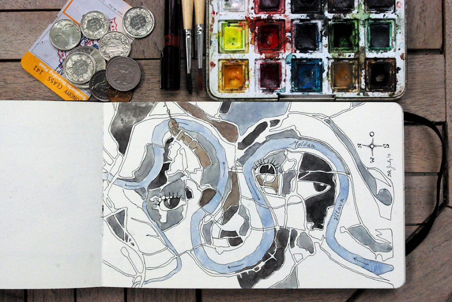 I Capture My Memories Of Countries I've Visited By Drawing Maps In My Notebooks I Capture My Memories Of Countries I've Visited By Drawing Maps In My Notebooks