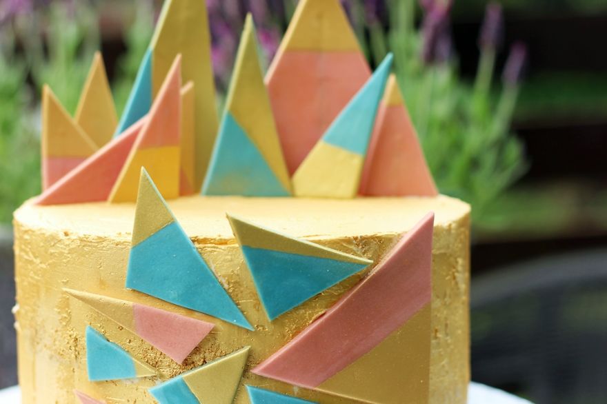 I Made This Gold, Geometric, And Katherine Sabbath Inspired Cake