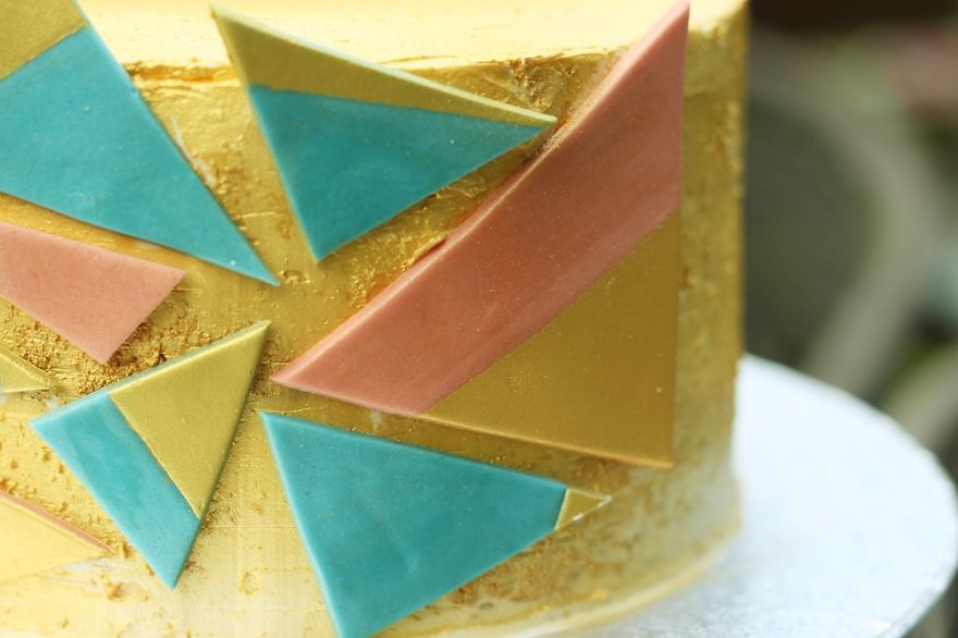 I Made This Gold, Geometric, And Katherine Sabbath Inspired Cake