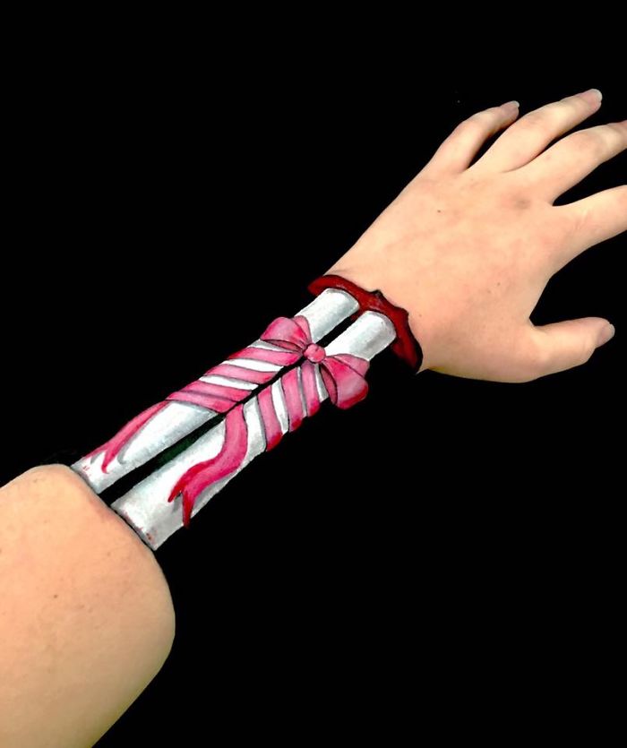 Illusion Paintings On My Arm And Hand..