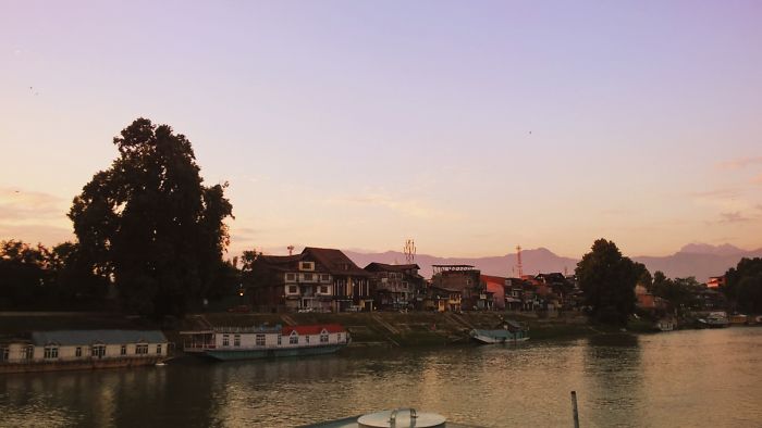 Jhelum River In Summer. Srinagar, Kashmir.