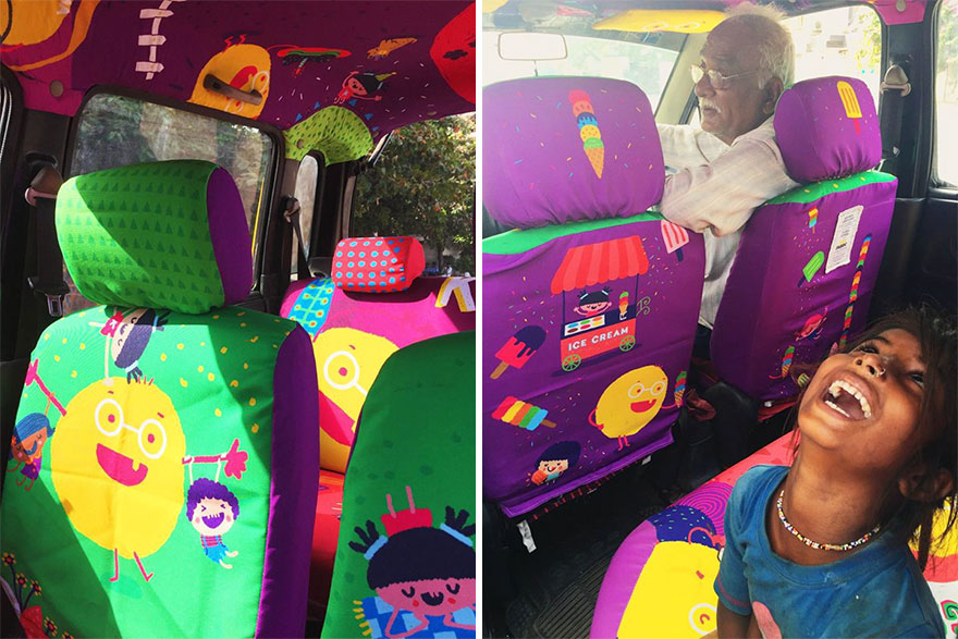 This 75-Year-Old Taxi Driver Helps People In Emergencies, So We Decided To Give His Cab The Design Treatment