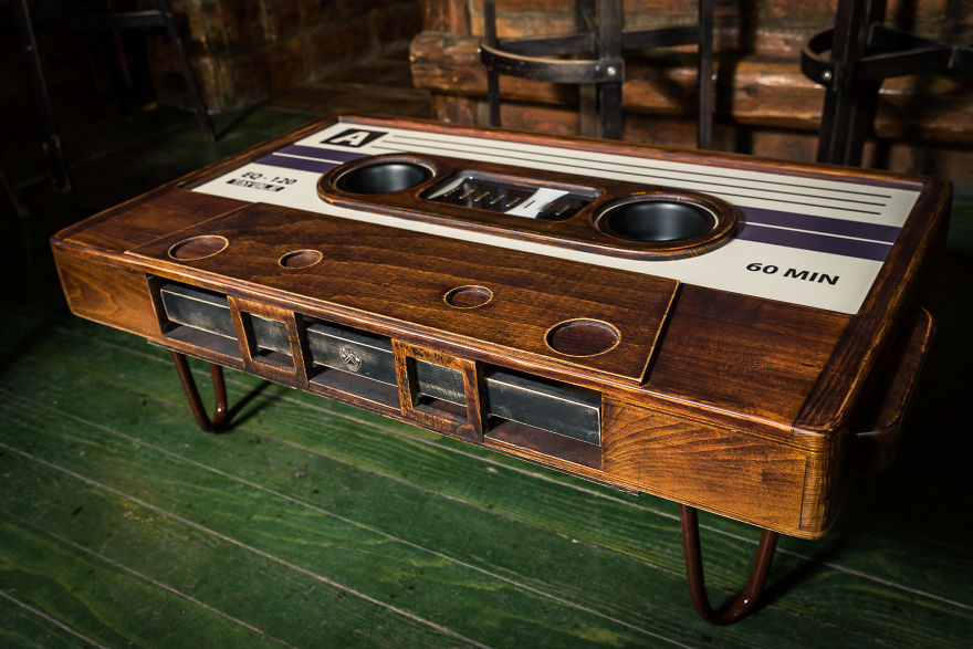 My Friend Made This Awesome Cassette Tape Coffee Table My Friend Made This Awesome Cassette Tape Coffee Table