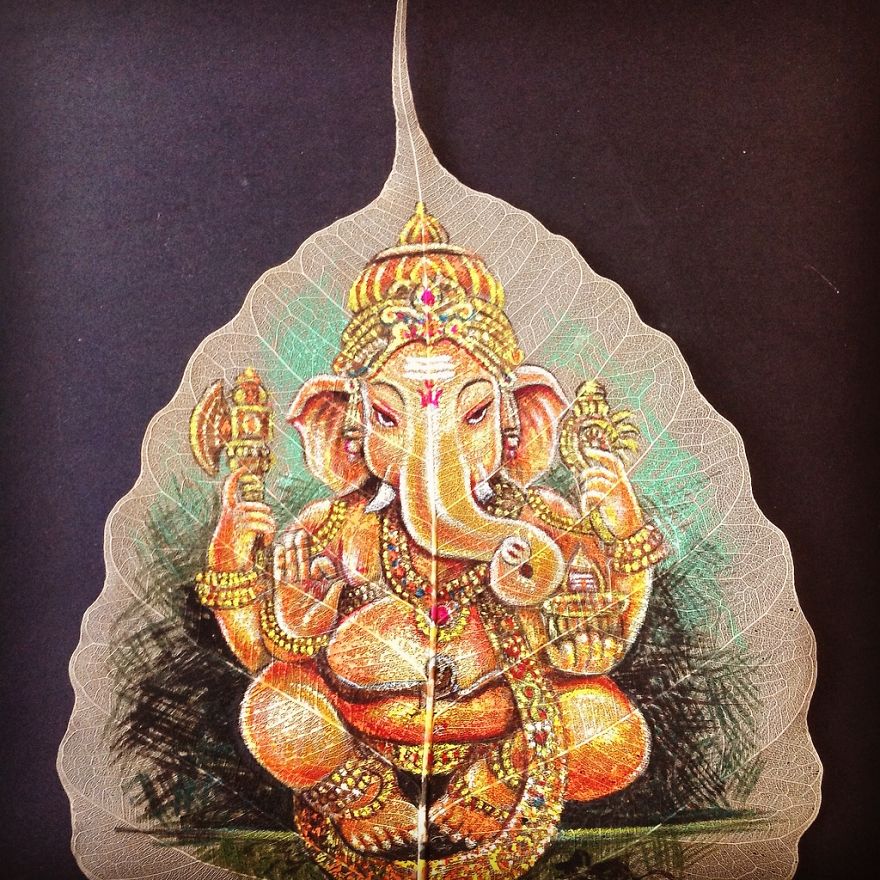 I Paint On Peepal Leaves To Keep The Ancient Art Alive I Paint On Peepal Leaves To Keep The Ancient Art Alive
