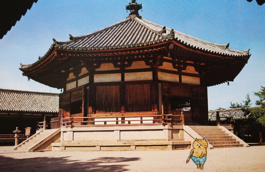 I Add Lazy Cats Stickers To Japanese Postcards