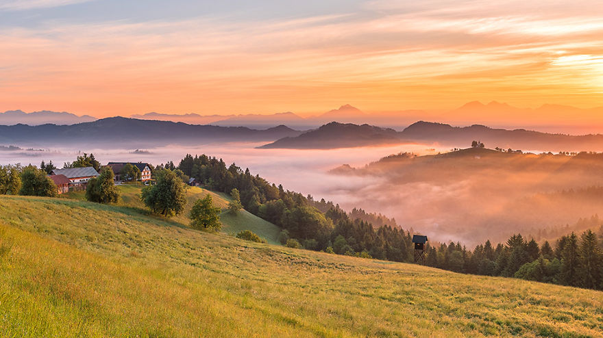 I Photographed Saint Thomas Church Above Praprotno Village Before Sunrise I Photographed Saint Thomas Church Above Praprotno Village Before Sunrise