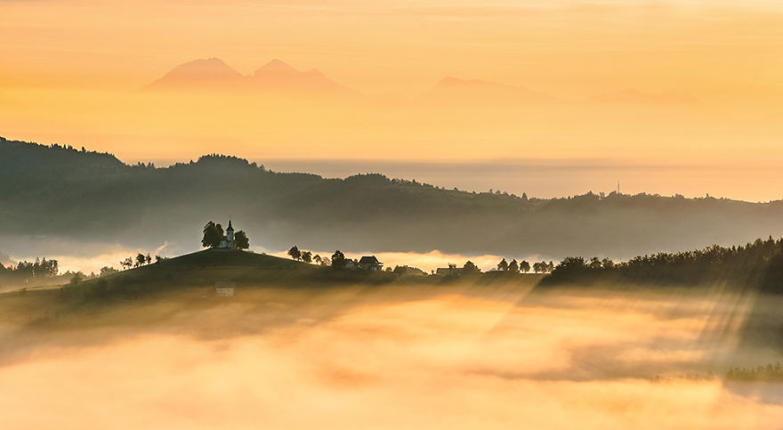 I Photographed Saint Thomas Church Above Praprotno Village Before Sunrise I Photographed Saint Thomas Church Above Praprotno Village Before Sunrise