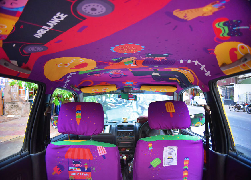 This 75-Year-Old Taxi Driver Helps People In Emergencies, So We Decided To Give His Cab The Design Treatment