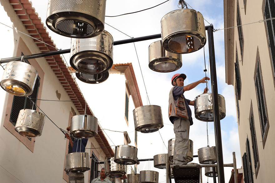 We Turned 133 Old Washing Machine Drums Into Street Lamps