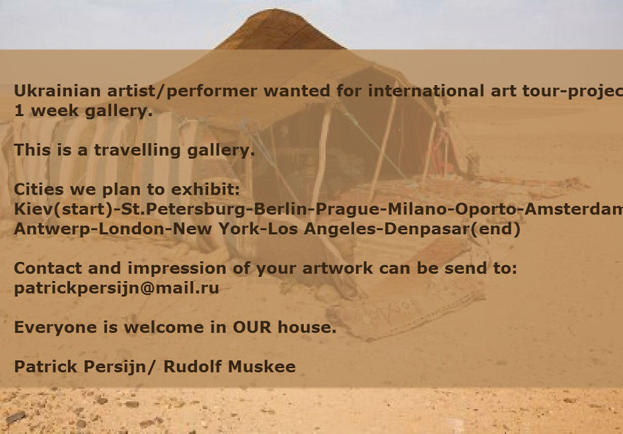 I Started Today A Project To Start A Travelling Art Gallery...