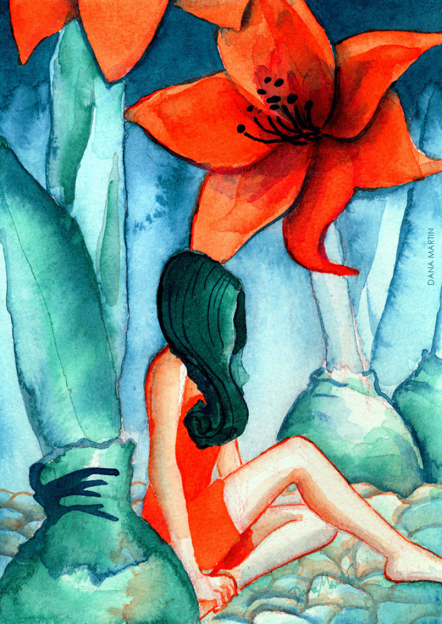 I Painted A Series Of Mini Flower Portraits In Watercolors