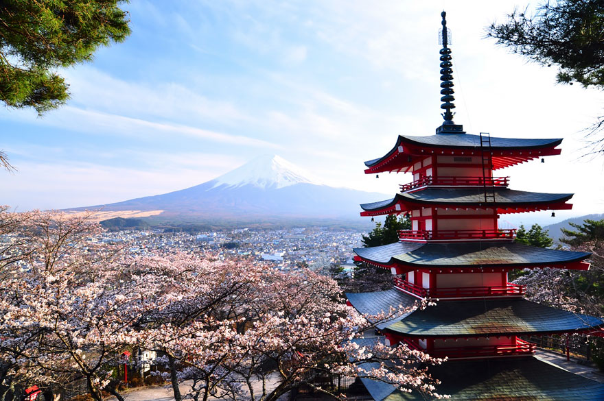 Chureito Pagoda And Mount Fuji
