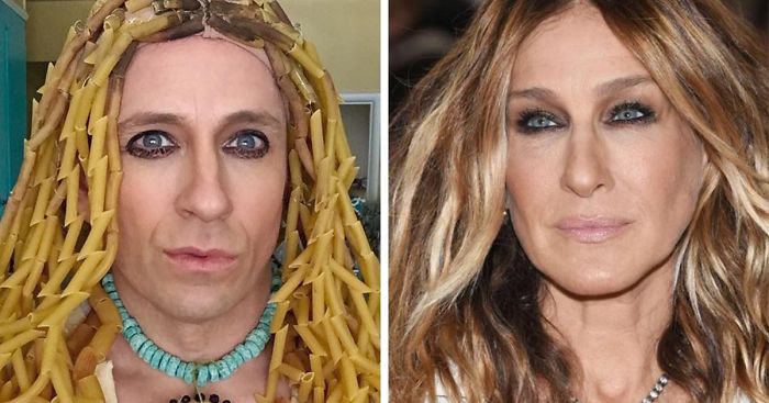 Former ‘Buffy’ Star Recreates Celebrity Outfits Using Stuff He Finds At Home