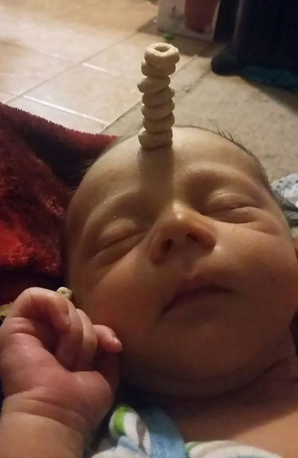 We Actually Got 8 On The Forehead!!! But He Wiggled And They Fell. We Finished With 7