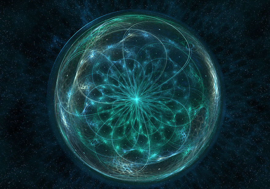 Intricate green galaxy wallpaper, perfect for celebrating Studio Ghibli's birthday on your smartphone.