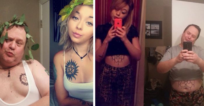 Dad Trolls His Daughter By Recreating Her Selfies