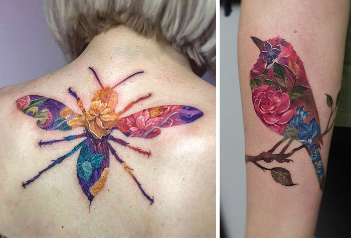 Double Exposure Tattoos by Ukrainian Artist Andrey Lukovnikov