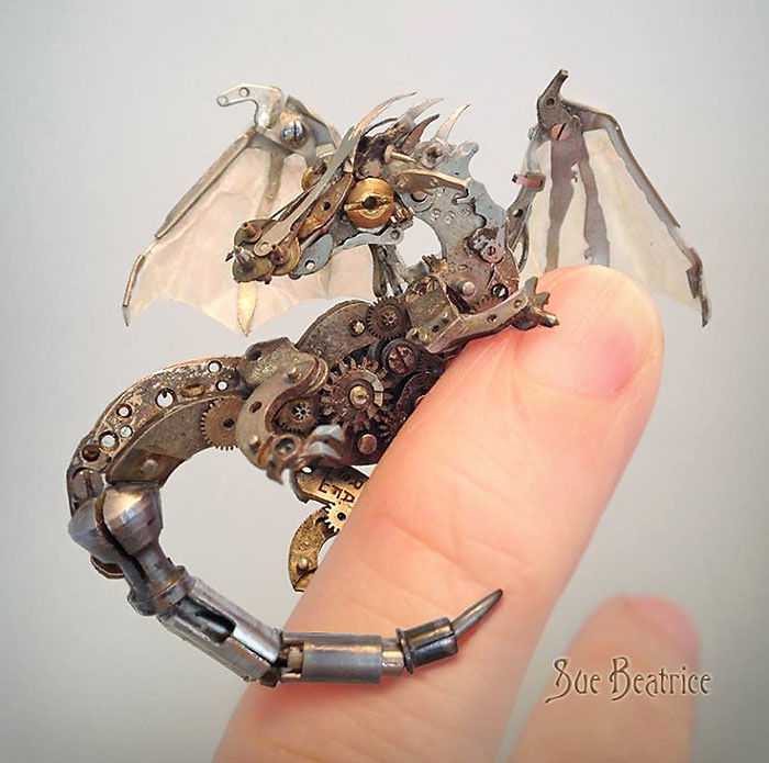 Steampunk Dragon Sculpture From Watch Parts