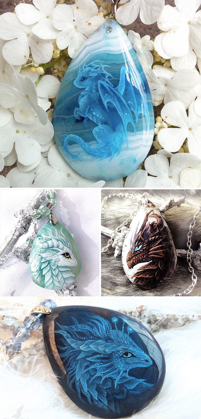 Hand-Painted Dragon Pendants