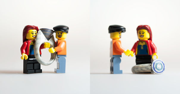 Mini-us And A Ring Made Of Paper.