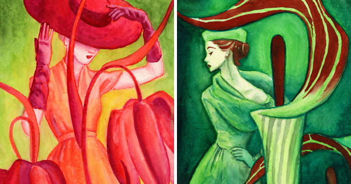 I Painted A Series Of Mini Flower Portraits In Watercolors