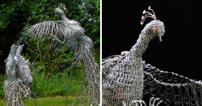 I’ve Created This Sculpture Using Hundreds Of Meters Of Galvanised Steel And Copper Wire