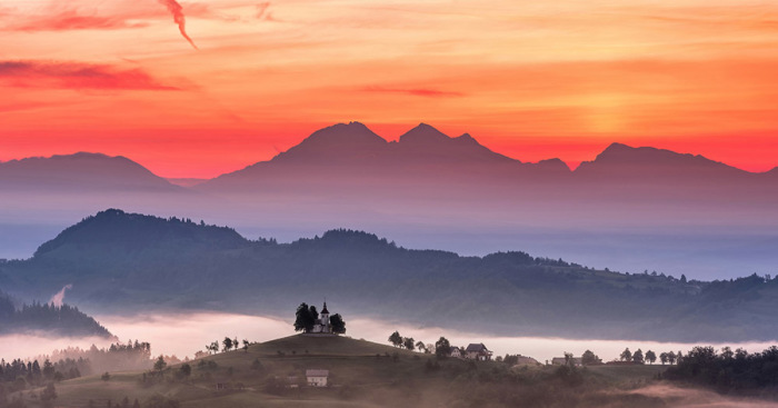 I Photographed Saint Thomas Church Above Praprotno Village Before Sunrise