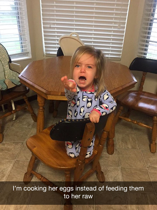 I'm cooking her eggs instead of feeding them to her raw