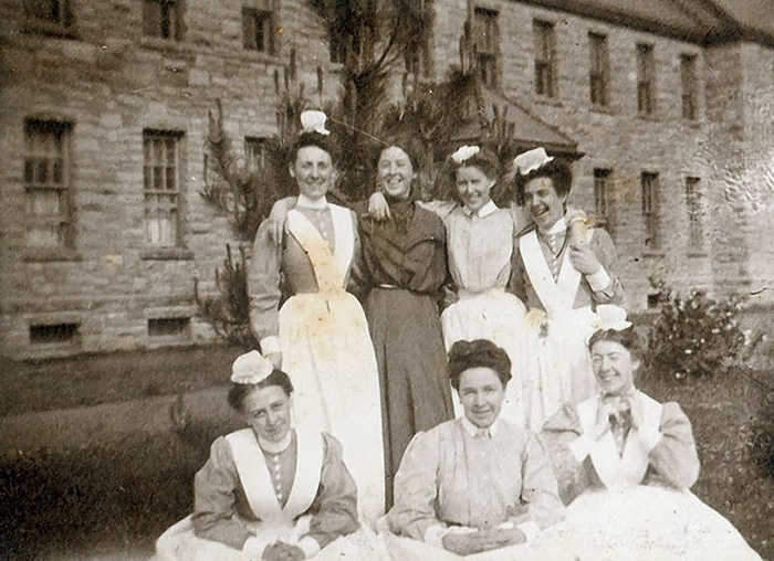 Smiling Victorian Servants