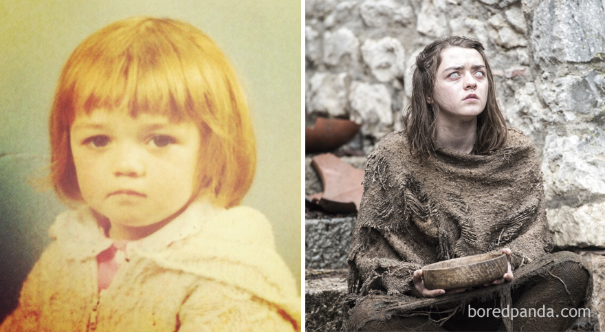 Maisie Williams When She Was A Child And As Arya Stark (In GoT)