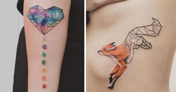 Geometrical Tattoos By Jasper Andres Beautifully Fuse Geometry With Nature