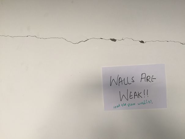 Our Office Walls Were Severed By The Earthquake.
