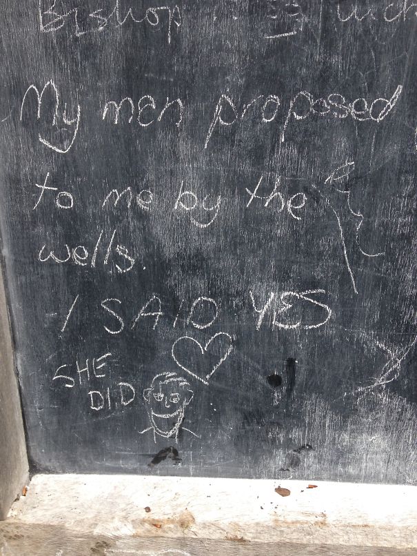 We Visited The Bishop's Palace In Wells And There Was A Chalk Board To Write What You Had Liked