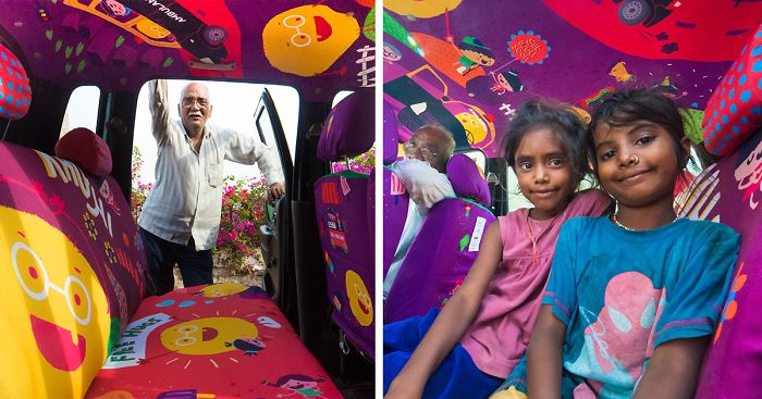 This 75-Year-Old Taxi Driver Helps People In Emergencies, So We Decided To Give His Cab The Design Treatment