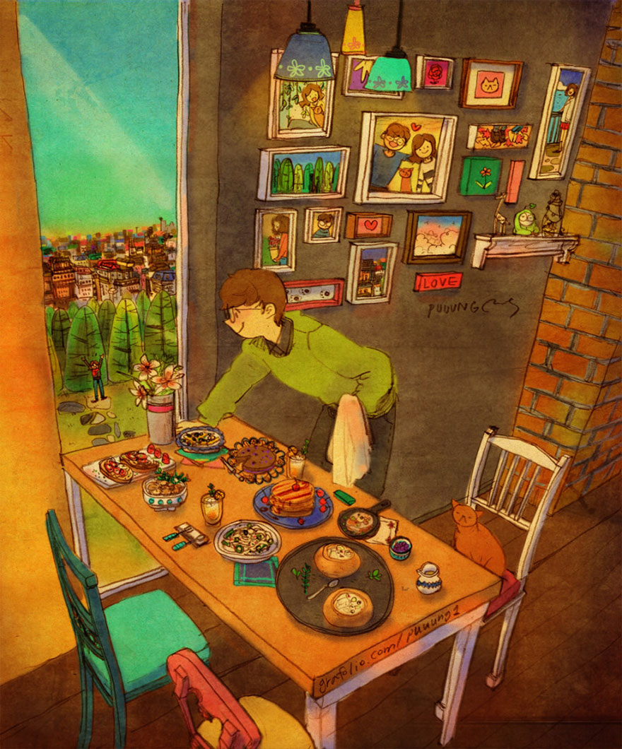 Preparing A Surprise Feast Just For Her