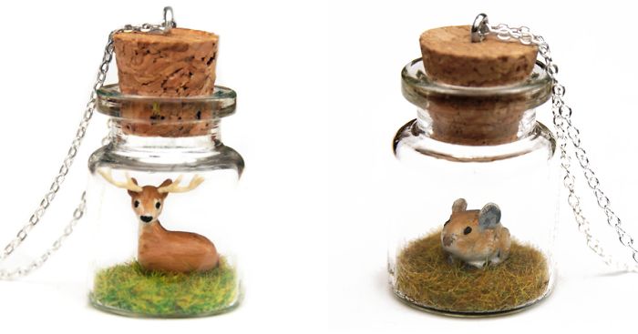 This Artist Creates Miniature Animals In Bottles