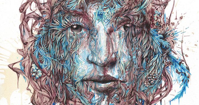 I Mix Ink, Tea, Alcohol, And Embroidery To Create These Paintings