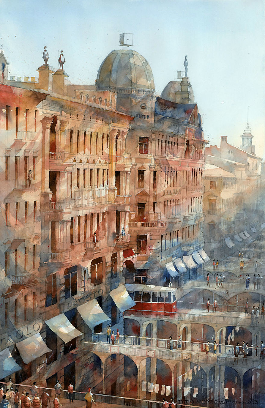 Polish Watercolor Artist Changes Routes Of Trams In His Hometown Warsaw Polish Watercolor Artist Changes Routes Of Trams In His Hometown Warsaw