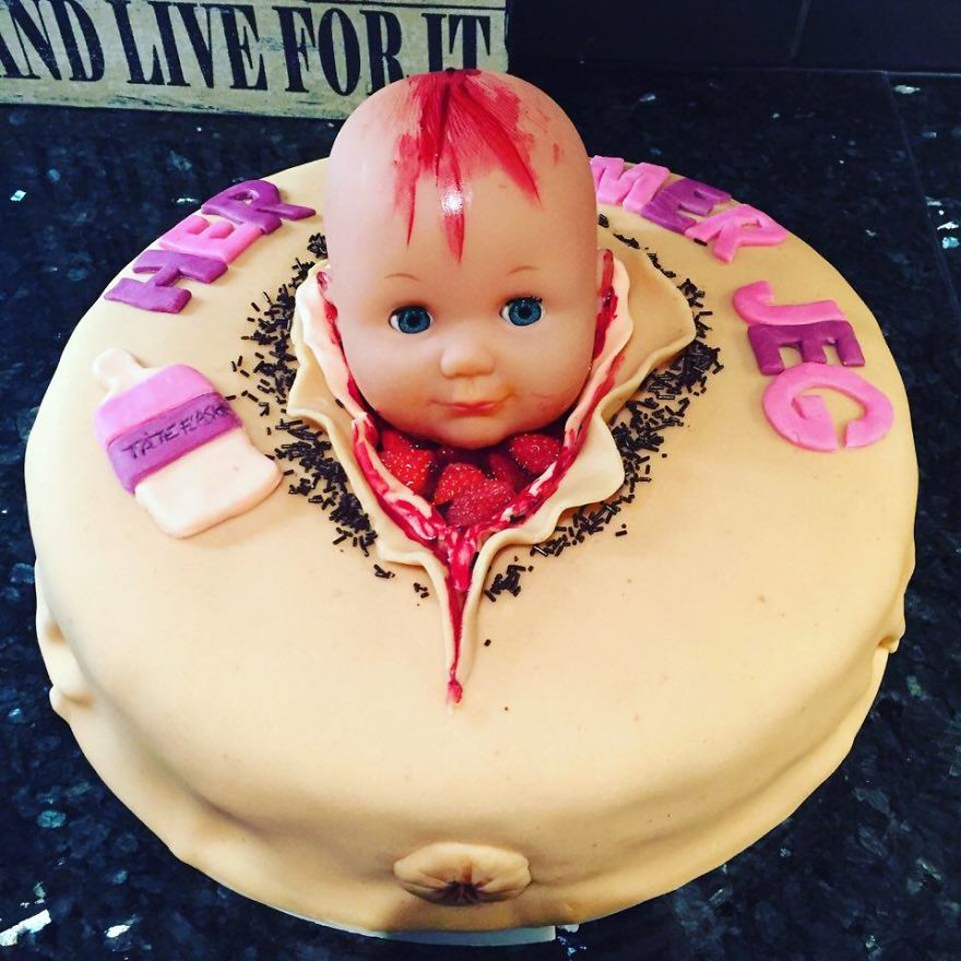My Wife Wanted To Shock Her Sister With A Special Cake For Her Baby Shower.... Success! My Wife Wanted To Shock Her Sister With A Special Cake For Her Baby Shower.... Success!