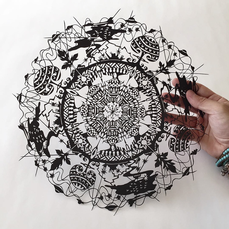 Japanese Artist Hand-Cuts Insanely Detailed Paper Art