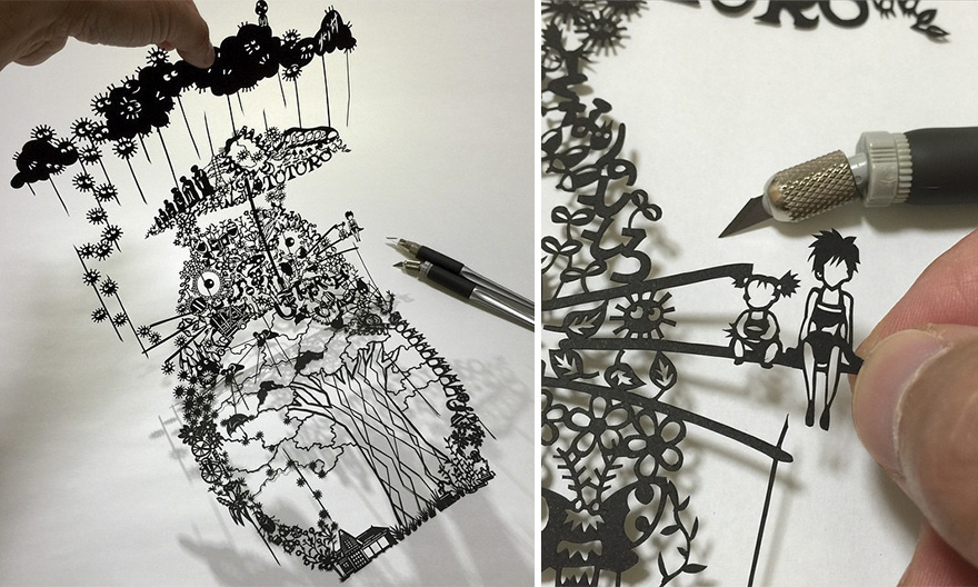 Japanese Artist Hand-Cuts Insanely Detailed Paper Art