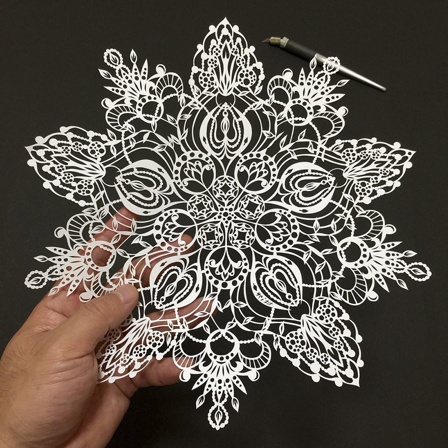 Japanese Artist Hand-Cuts Insanely Detailed Paper Art