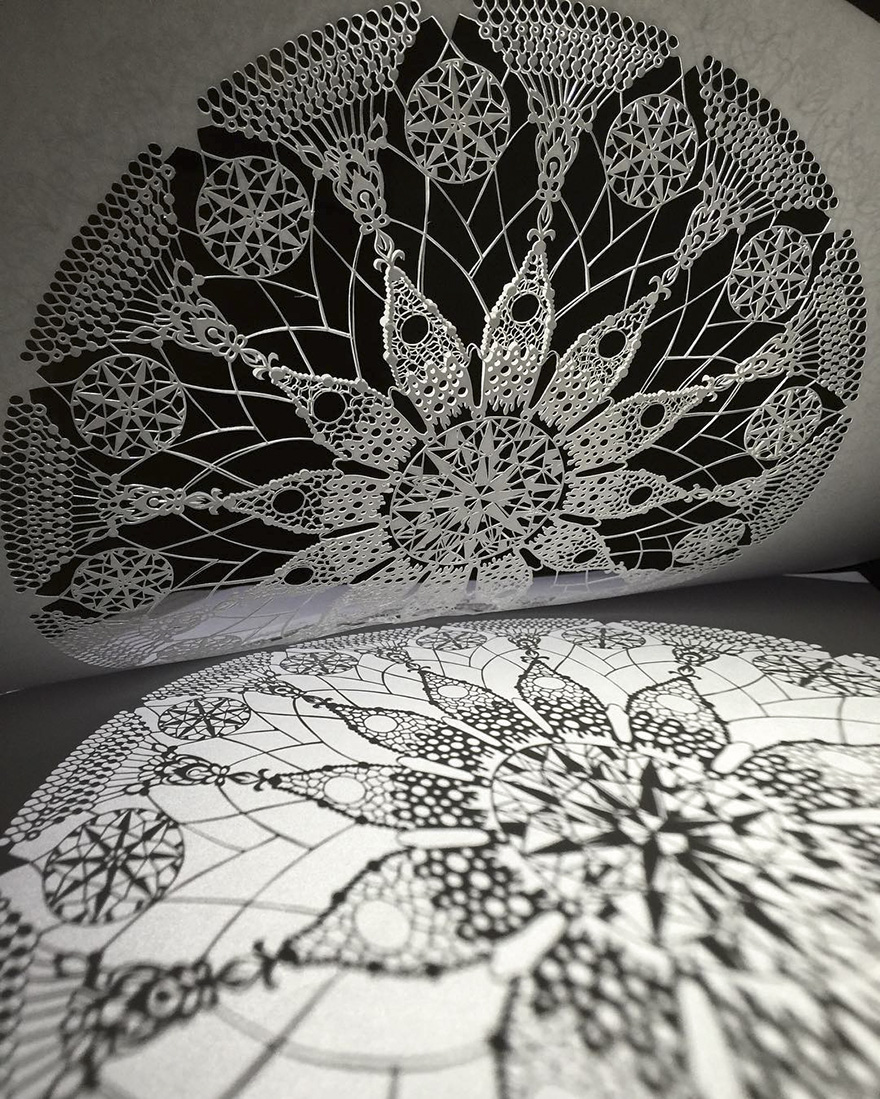 Japanese Artist Hand-Cuts Insanely Detailed Paper Art