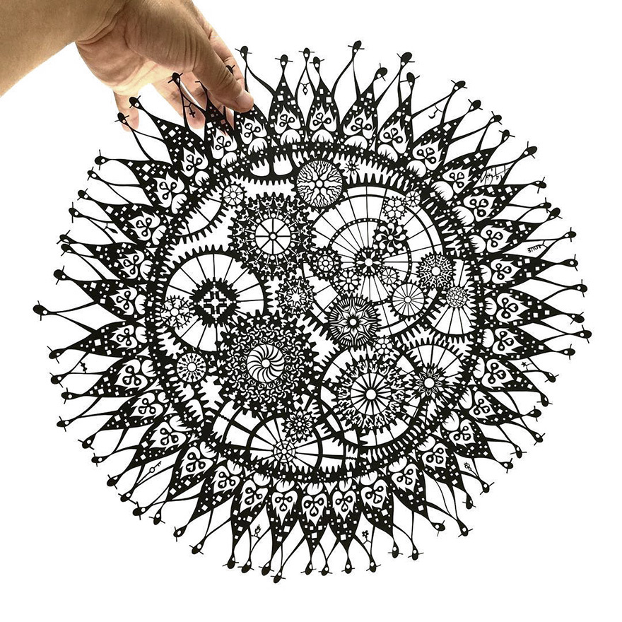 Japanese Artist Hand-Cuts Insanely Detailed Paper Art