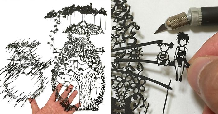 Japanese Artist Hand-Cuts Insanely Detailed Paper Art