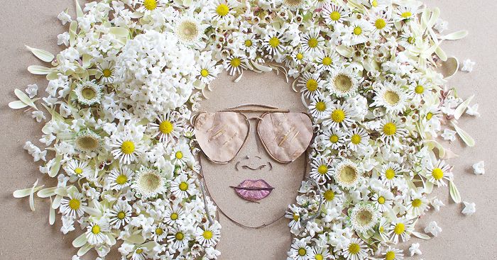I Balance Twigs And Flowers To Create Intricate Portraits Out Of Mother Nature