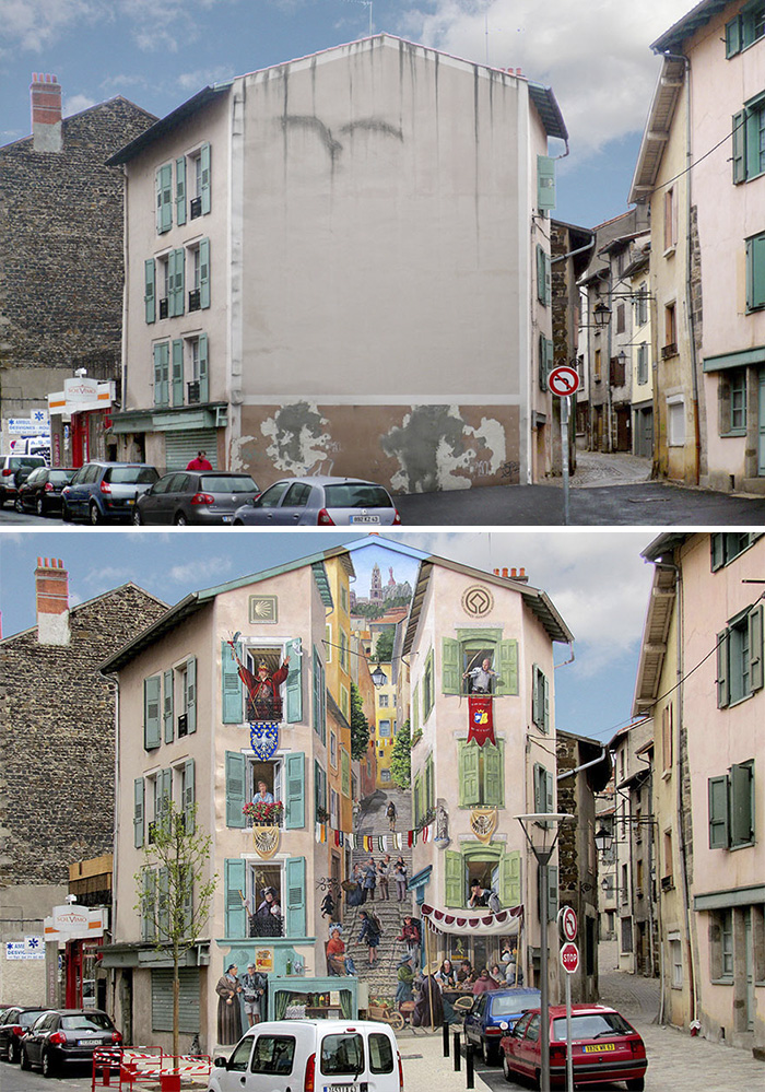 French Artist Transforms Boring City Walls Into Vibrant Scenes Full Of Life French Artist Transforms Boring City Walls Into Vibrant Scenes Full Of Life
